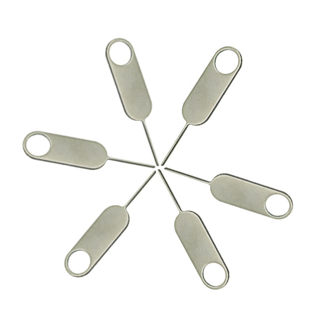 Custom Silver Needle Pin Retrieve SIM Card Tray Push Phone Key Pin Eject Tool Sim Card