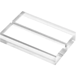 Custom Clear Acrylic Slot Block Sign Holder High Transparency Acrylic Card Slot Base Holder Lucite Base Stand Block