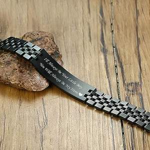 Vendita calda di alta qualità costoso 316l in acciaio inox maschile cinturino braccialetto inciso parole personalizzate nome per gli uomini padre - Product Image 5