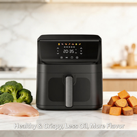 Friteuse à air intelligente 6,5 L, sans huile, avec fenêtre de visualisation, personnalisable, four électrique multifonctionnel pour la maison