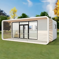 Kiosque à café portable Apple Cabin de 20 pieds, boutique modulaire préfabriquée haut de gamme avec fenêtres panoramiques pour café en plein air, bar à thé