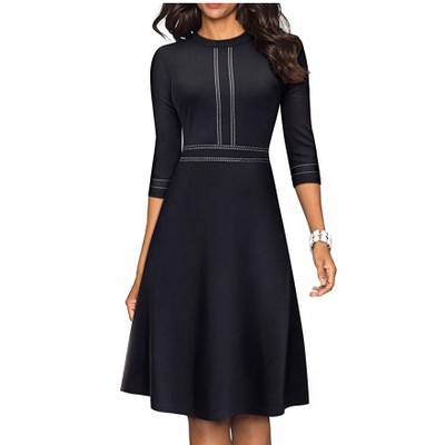 Vintage Elegant Patchwork Round Neck Pinup Female Vestidos Business Party Flare A-line Retro Women Dress Vintage Elegant Patchwork Round Neck Pinup Female Vestidos Business Party Flare A-line Retro Women Dress