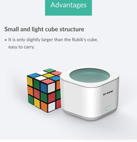 Pencuci Ultrasonik Portabel GT-X3 43KHz Mini Cube dengan Casing ABS dan Tangki Stainless Steel 304, Satu Tombol, untuk Perhiasan