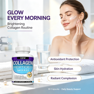 Cápsulas <span class=keywords><strong>de</strong></span> Colágeno Multi-Péptidos <span class=keywords><strong>de</strong></span> Marca Privada OEM Tipo I, II, III, V, X con Vitamina C y Ácido Hialurónico para la Luminosidad <span class=keywords><strong>de</strong></span> la Piel, 90 Cápsulas - Product Image 3