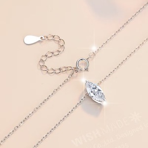 S925 argento Sterling placcato 18K <span class=keywords><strong>oro</strong></span> <span class=keywords><strong>bianco</strong></span> intarsio 1.0ct <span class=keywords><strong>D</strong></span>-colore VVS Moissanite alla moda Moissanite <span class=keywords><strong>collana</strong></span> - Product Image 4