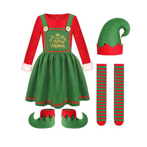 <span class=keywords><strong>Disfraz</strong></span> de fiesta de <span class=keywords><strong>elfo</strong></span> verde para niños y niñas con conjunto de traje de Feliz <span class=keywords><strong>Navidad</strong></span> - Product Image 5