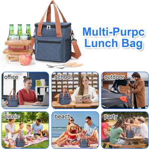 กระเป๋าเก็บอุณหภูมิอาหารแบบหุ้มฉนวนอะลูมิเนียมฟอยล์ IDEA GIFT สำหรับสำนักงาน กระเป๋าส่งอาหารกันน้ำแบบ Oxford พร้อมโลโก้ - Product Image 6