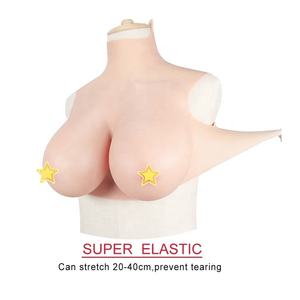 Искусственная грудь с высоким воротником, нагрудник из силикона с хлопковым наполнителем для трансвеститов трансгендеров трансвеститов - Product Image 3