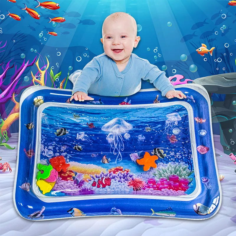 Atacado Personalização Kids Water Play Mat Inflável Baby Educação Infantil Flutuante Water Play Mat Eco-friendly Azul Unisex