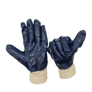 Hochleistungs-öl beständige blaue Nitril-Großhandels handschuhe aus Nitril