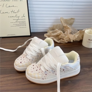 Nuove Scarpe Sportive Casual da Donna 2026 con Suola Spessa e Stampa a Pois - Bianche e Divertenti, Modello Basso, Ideali per l'Uso Quotidiano - Product Image 6