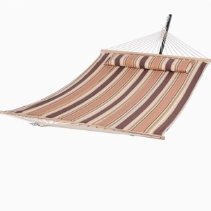 Hamaca <span class=keywords><strong>de</strong></span> algodón <span class=keywords><strong>de</strong></span> doble columpio con función antivuelco, marco <span class=keywords><strong>de</strong></span> hierro grueso, hamaca plegable para cama <span class=keywords><strong>de</strong></span> Metal para exteriores - Product Image 1