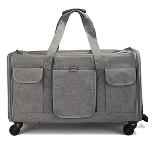 Vente en gros sac de transport portable pour chat et petit chien détachable et respirant pour l'extérieur avec roues - Product Image 2