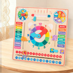 Orologio Calendario in Legno per Bambini, Giocattolo Educativo Prescolare per Imparare Mesi e Meteo - Product Image 2