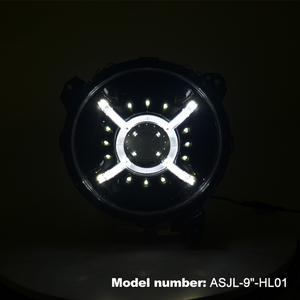 ไฟหน้า LED ขนาด9นิ้วพร้อมรัศมีสำหรับ<span class=keywords><strong>2018</strong></span> 2019 2020รถ Jeep Wrangler Jl Gladiator พร้อมไฟวิ่งกลางวัน - Product Image 4