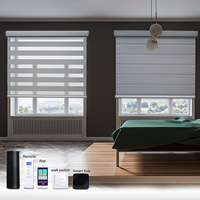 Stores zébrés motorisés pour fenêtre française, compatibles Tuya Wifi Alexa Zigbee, stores doubles motorisés électriques pour fenêtre
