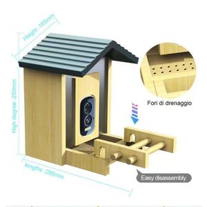 Ahşap yüksek piksel AI tanıma ahşap bambu kuş besleyici doğrudan satış akıllı kapalı açık bahçe kaynağı - Product Image 2