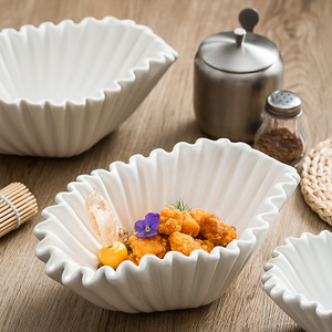 Ensaladera de Porcelana de Alta Gama, Estilo Europeo, para Hogar, Restaurante, Frutas, Dulces, Aperitivos, Decoración de Hotel, Apta para <span class=keywords><strong>Microondas</strong></span> - Product Image 2