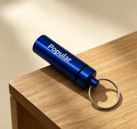 Lot de tubes à bouchons d'oreilles personnalisés gravés au laser avec logo, porte-clés portable en aluminium pour cadeau promotionnel d'entreprise