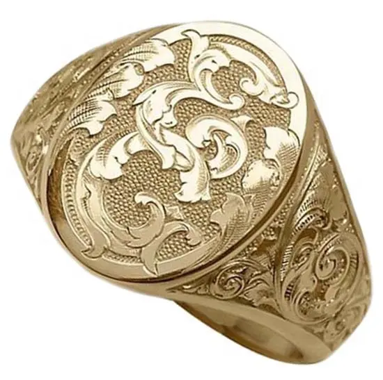 18K Solid gold masonic ring men's signet rings jewelry with unique logo engraving