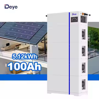 Deye AI-W5.1-B baterai LiFePO4 semua dalam satu, baterai surya 51.2V 100Ah tegangan rendah 5,12 kWh untuk penyimpanan energi rumah dan komersial