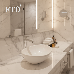 Fregaderos de lavabo de baño ovalados modernos, recipiente de fabricación Lavamanos, lavabo de tocador de cerámica para lavabos de Hotel - Product Image 4