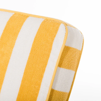 Chaise longue réglable de haute qualité Hodon, personnalisée, rayée jaune et blanc, classique d'été, protection solaire en plein air
