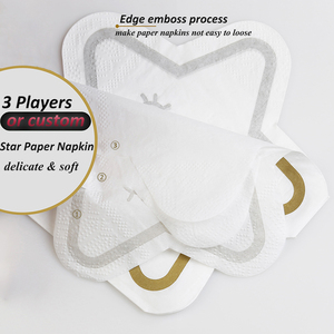 Serviettes en papier en gros Serviettes en papier jetables personnalisées imprimées 1/4 pliées découpées étoiles pour fête et mariage - Product Image 2