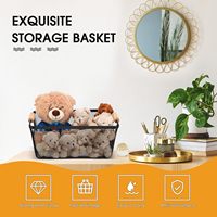 Panier de rangement multifonctionnel en maille métallique avec poignée en bois pour la cuisine, la salle de bain et le garde-manger