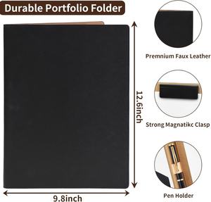 Portablocco Pieghevole a 360° con Clip Magnetica Non Marcante, Passante Elastico per Penna, Porta Documenti <span class=keywords><strong>A4</strong></span>/Letter, per Ufficio e Business, Cina - Product Image 2