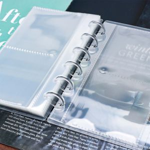 फ्रॉस्टेड पीपी कवर के साथ डिस्बाउंड फोटो एल्बम 20 शीट स्पष्ट pp फोटोकार्ड आस्तीन 6 डिस्क बाध्य आयोजक बाईं ओर खुली जेबें - Product Image 6