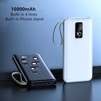 Véritable Power Bank Portable 3 en 1 avec Câbles Smart Power Bank 10000mah Chargeur Portable Logo Personnalisé 10000mAh PowerBank