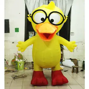 Disfraz de mascota inflable para adultos, pato amarillo, CE
