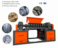 Broyeur de déchets à double rotor haute performance équipé d'un moteur, machine de recyclage des déchets solides industriels