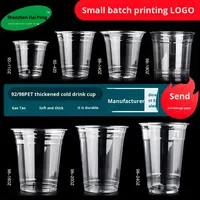 Tasse à thé au lait en plastique jetable pour animaux de compagnie avec couvercle transparent Emballage à emporter pour boissons froides Café Thé au citron Utilisation commerciale