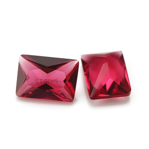 Wuzhou ST-gemas de cristal sueltas, piedras facetadas de cristal, <span class=keywords><strong>AAA</strong></span>, rosa, rojo, forma rectangular - Product Image 2