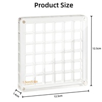 Boîte de rangement en acrylique transparent à 36 compartiments magnétiques pour spécimens de coquillages, bijoux et petits objets de collection