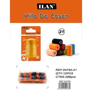 ด้ายเย็บผ้าอิลัน 500 ม. 21 สี แพ็คหลายสี สำหรับงานเย็บผ้า - Product Image 1