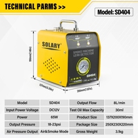 SOLARY SD404 12V DC Máquina de Humo para Diagnóstico de Motor de Coche con Detección de Fugas de Gas, Herramientas de Diagnóstico 80W