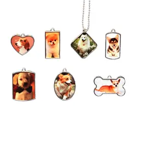 Suministros de mascotas, OEM, imagen personalizada, impresión por sublimación, etiqueta de perro en blanco