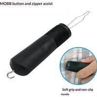 Dispositif d'aide à la fermeture éclair en plastique léger et pratique, à attacher aux boutons, pour personnes âgées et handicapées, avec dispositif de traction antidérapant pour col.