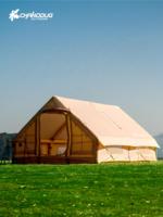 Tenda Camping Keluarga Ganda Tiup dari Kain Oxford Portabel, Tahan Sinar Matahari, Tahan Hujan, Tahan Angin, dan Tahan Kelembapan
