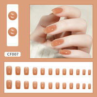 24 Uñas Postizas Cortas Cuadradas de Color Sólido, Material ABS de Alta Calidad, Venta al por Mayor de Fábrica