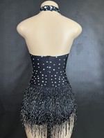 2026 Vente en gros Body scintillant à strass et franges pour femme, justaucorps sexy pour la danse en club, la scène et les soirées, Dropshipping et OEM
