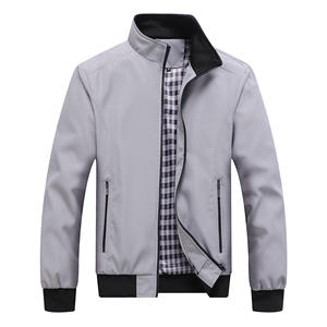 Nuevas chaquetas con cremallera de Color sólido a la Moda de Primavera para hombre, ropa de trabajo con cuello levantado, prendas de vestir informales, Tops, abrigo, chaqueta de béisbol - Product Image 3