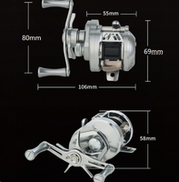 Moulinet de pêche à lancer MF DC Micro-Bait Baoji PRO avec frein électronique intelligent, son de clic, corps en métal usiné CNC, pour rivière, rapport de transmission 7.6:1