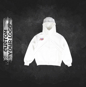 Sweat à capuche zippé pour homme en molleton 100% coton épais d'hiver avec col rond, longueur régulière, coupe ample, imprimé lettres, XXS - Product Image 5