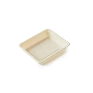 Square shape disposable cornstarch tray plates biodegradable dinner dishes