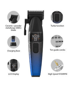 Tondeuse à cheveux JAME HC-9904A haute vitesse jusqu'à 9000 tr/min, corps métallique avec base de charge, machine à coiffer pour hommes, pour salon de coiffure - Product Image 3