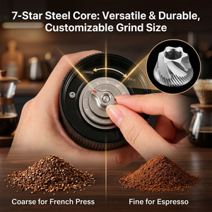 Regalos de Alta Calidad: Molinillo de Café Totalmente de Aluminio, Ideal como Regalo para Familiares y Amigos, W-318 con Muelas Ajustables - Product Image 2
